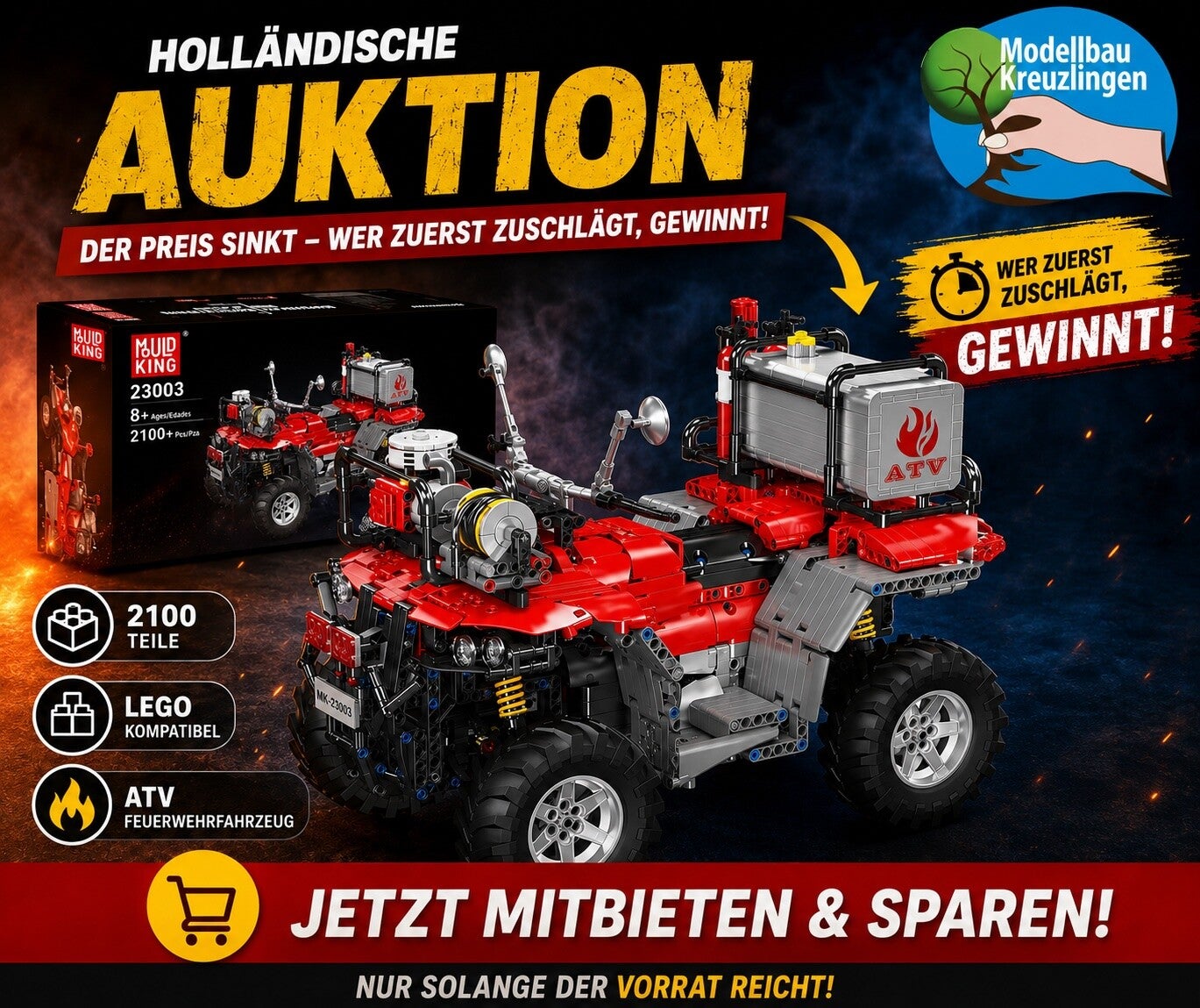 Mould King 23003 ATV-Feuerwehrfahrzeug