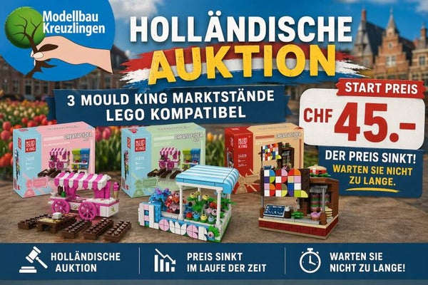 Mould King 3 Marktstände Kirmes BBQ / Blumen und Eiscreme