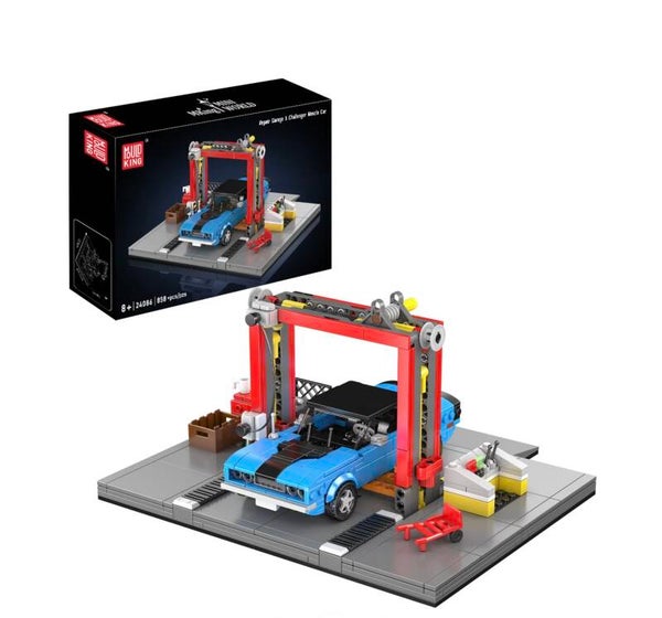 Mould King 24086 Garage Werkstatt und Challenger Muscle Car