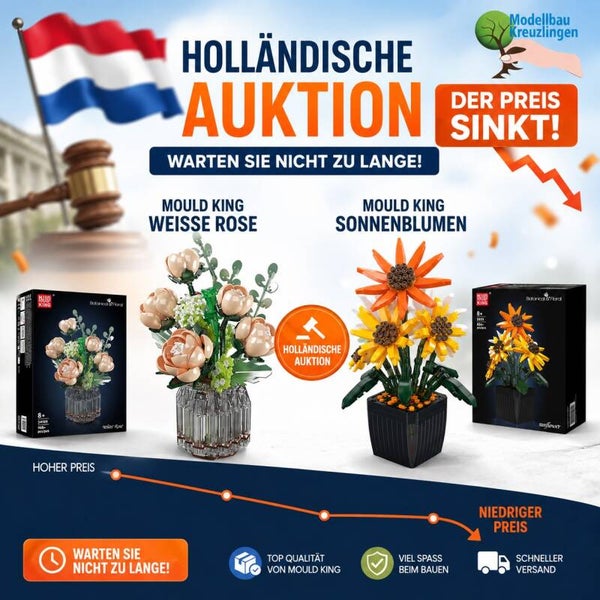 Mould King 24109 Weisse Rose und 24111 Sonnenblume