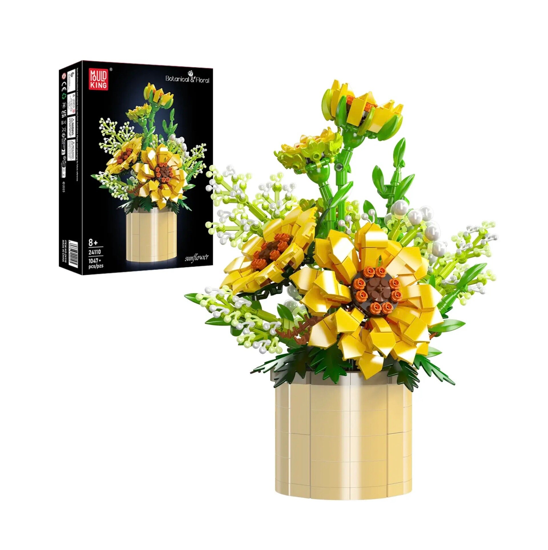 Mould King 24110 Sonnenblumen Blumen Botanical Bausteine mit Vase