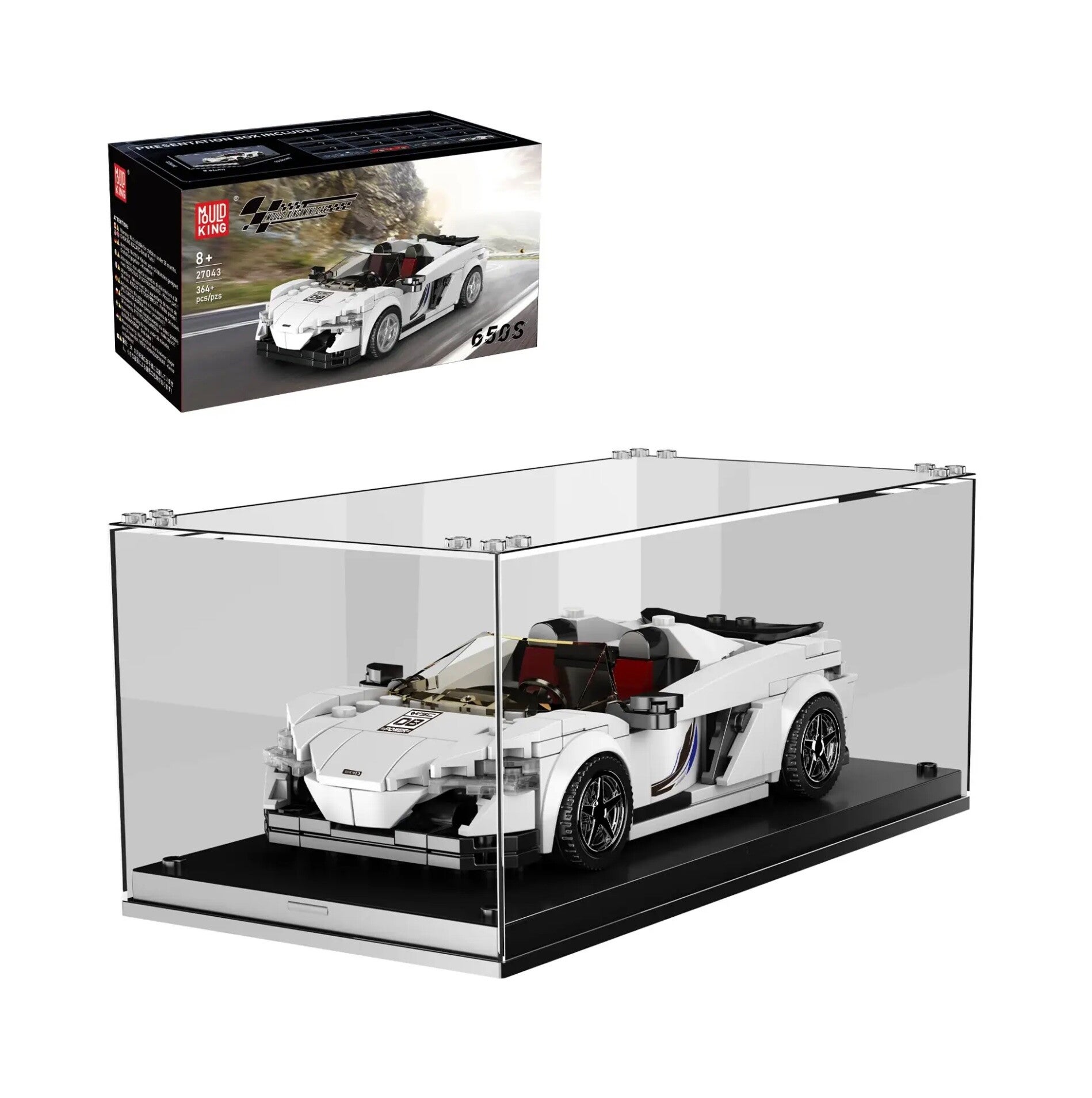 Mould King 27043 McLaren 650S Car Model inkl. Vitrine