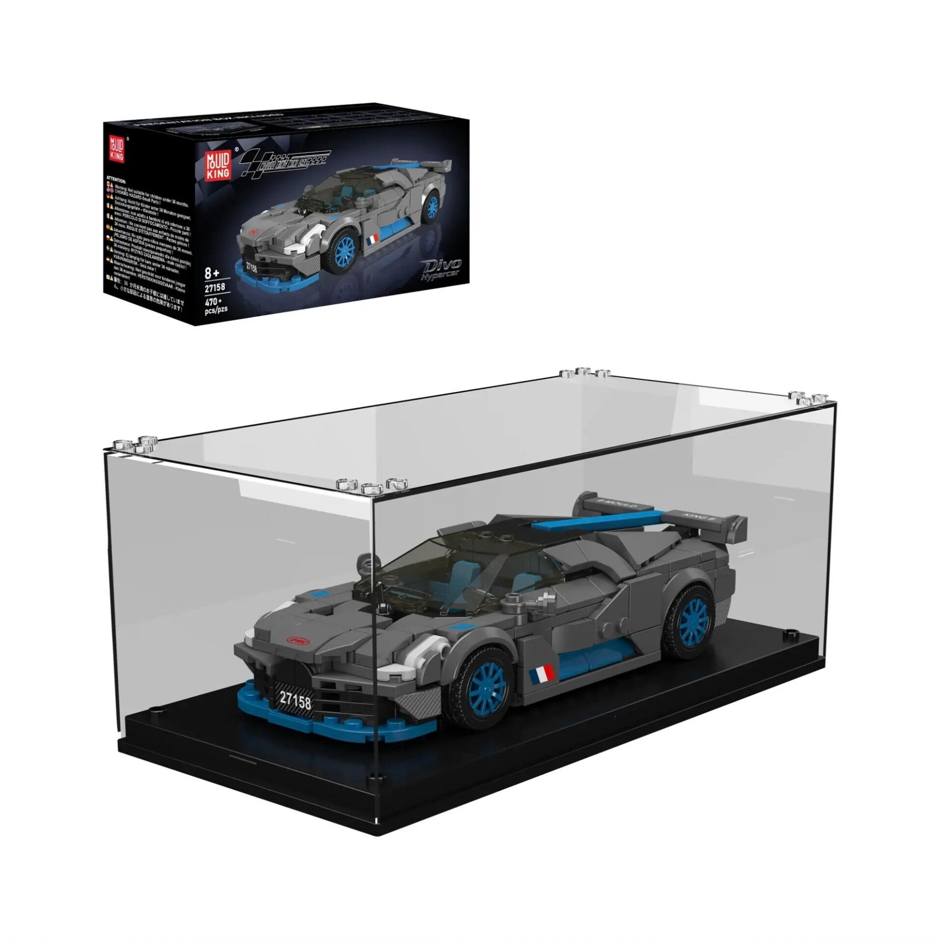 Mould King 27158 Divo Hypercar + Vitrine