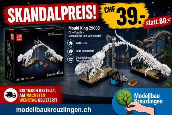 Mould King 29005 Dino Fossils - Mosasaurus und Velociraptor