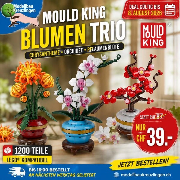 Mould King Chrysantheme, Orchidee und Pflaumenblüte