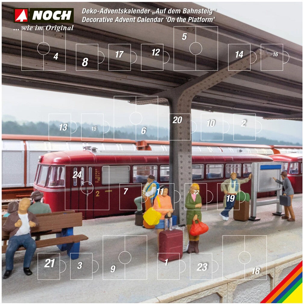 NOCH H0 65593 Deko-Adventskalender 2026 Auf dem Bahnsteig