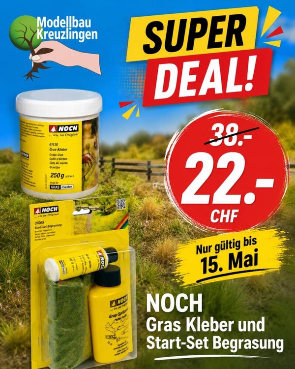 NOCH Gras Kleber und Start-Set Begrasung