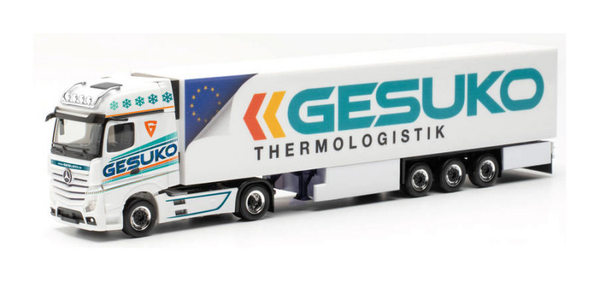 Herpa 315951 - H0 Mercedes-Benz Actros Gigaspace `18 Kühlkoffer-Sattelzug "GESUKO" (Hessen/Hauneck)