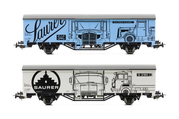PIKO 27747 2-achsige gedeckte Güterwagen mit Saurer Lastwagenwerbung, Ep. IV