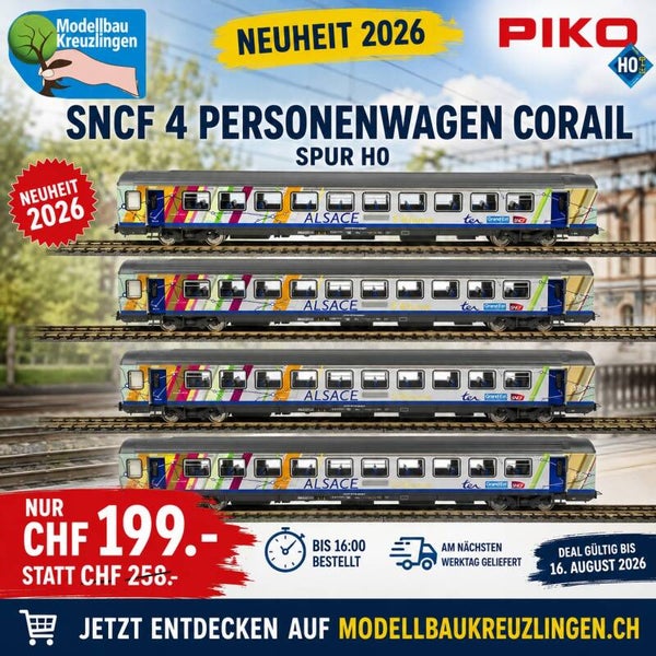 PIKO 97143/97144 SNCF 4 Personenwagen Corail ALSACE, Ep. VI