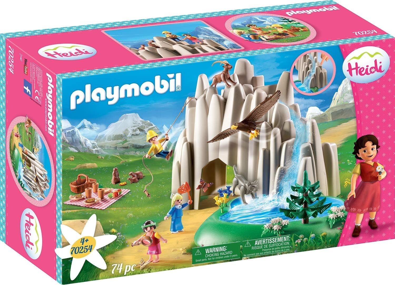 PLAYMOBIL Heidi 70254 Am Kristallsee mit Heidi, Peter und Clara, Inkl. Wasserpumpe
