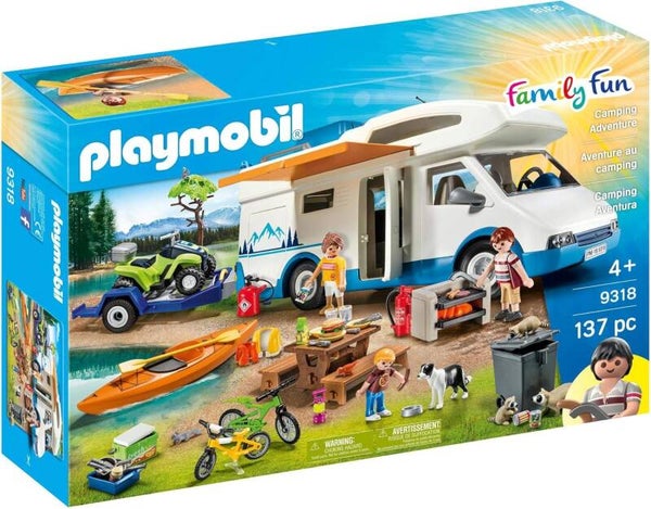 PLAYMOBIL Family Fun 9318 Lustiges Camping-Set für die ganze Familie