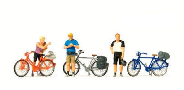 Preiser 10644 Stehende Radfahrer in sportlicher Kleidung