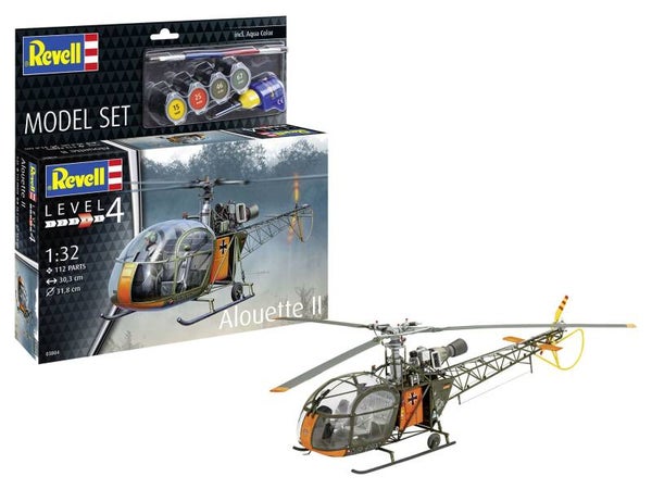 REVELL 63804 Alouette II Swiss Edition inkl. Leim, Pinsel und Farben