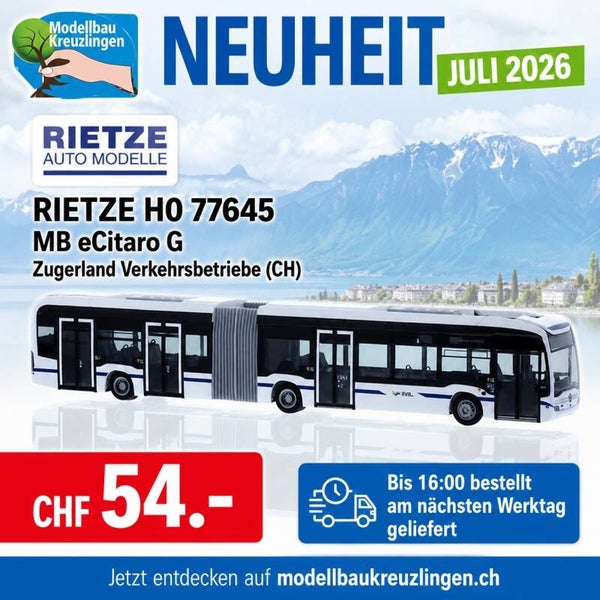 RIETZE H0 77645 MB eCitaro G Zugerland Verkehrsbetriebe (CH)