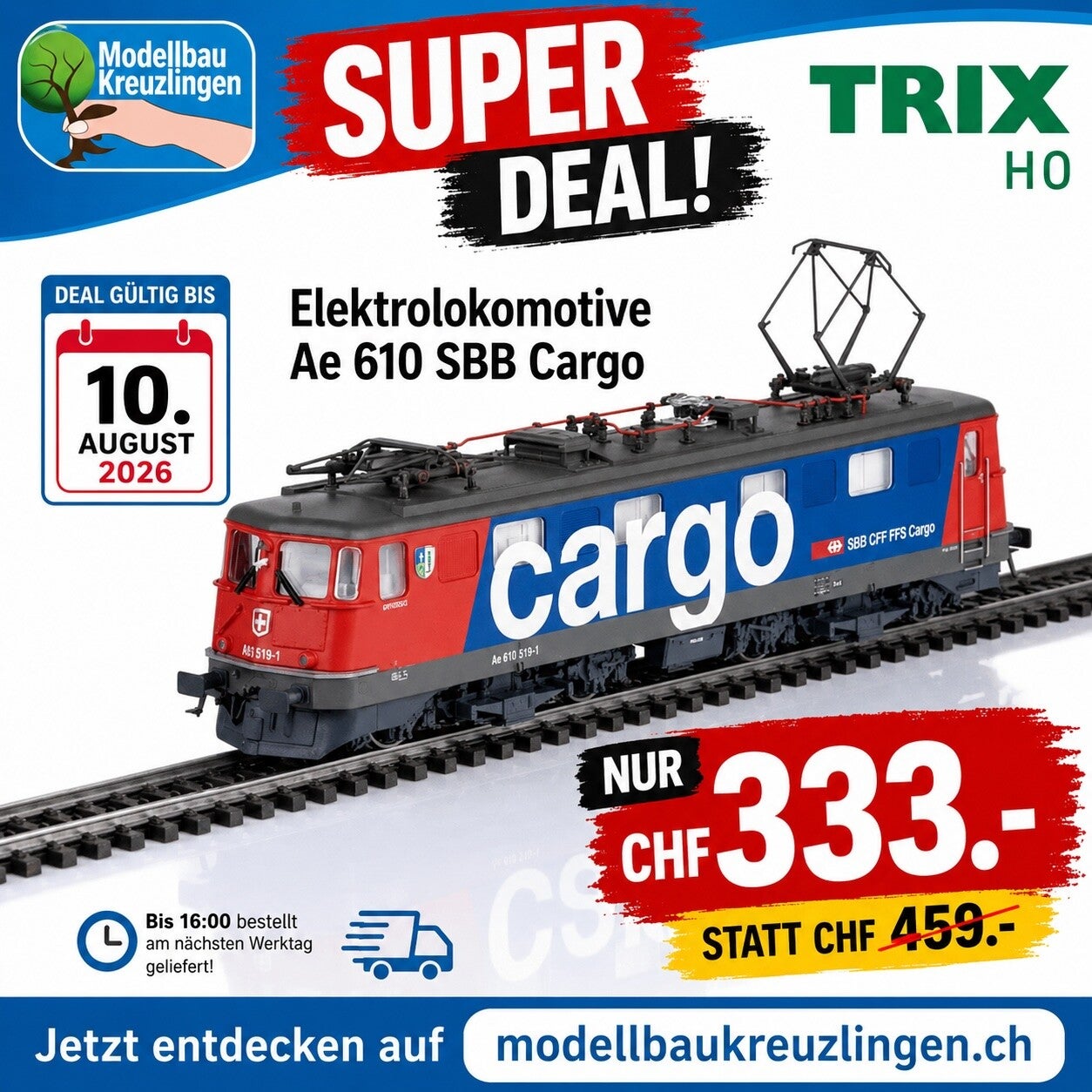 TRIX H0 25667 Elektrolokomotive Ae 610 SBB Cargo