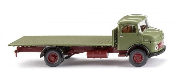 WIKING H0 085203 Flachpritschen-Lkw (MB Kurzhauber) schilfgrün