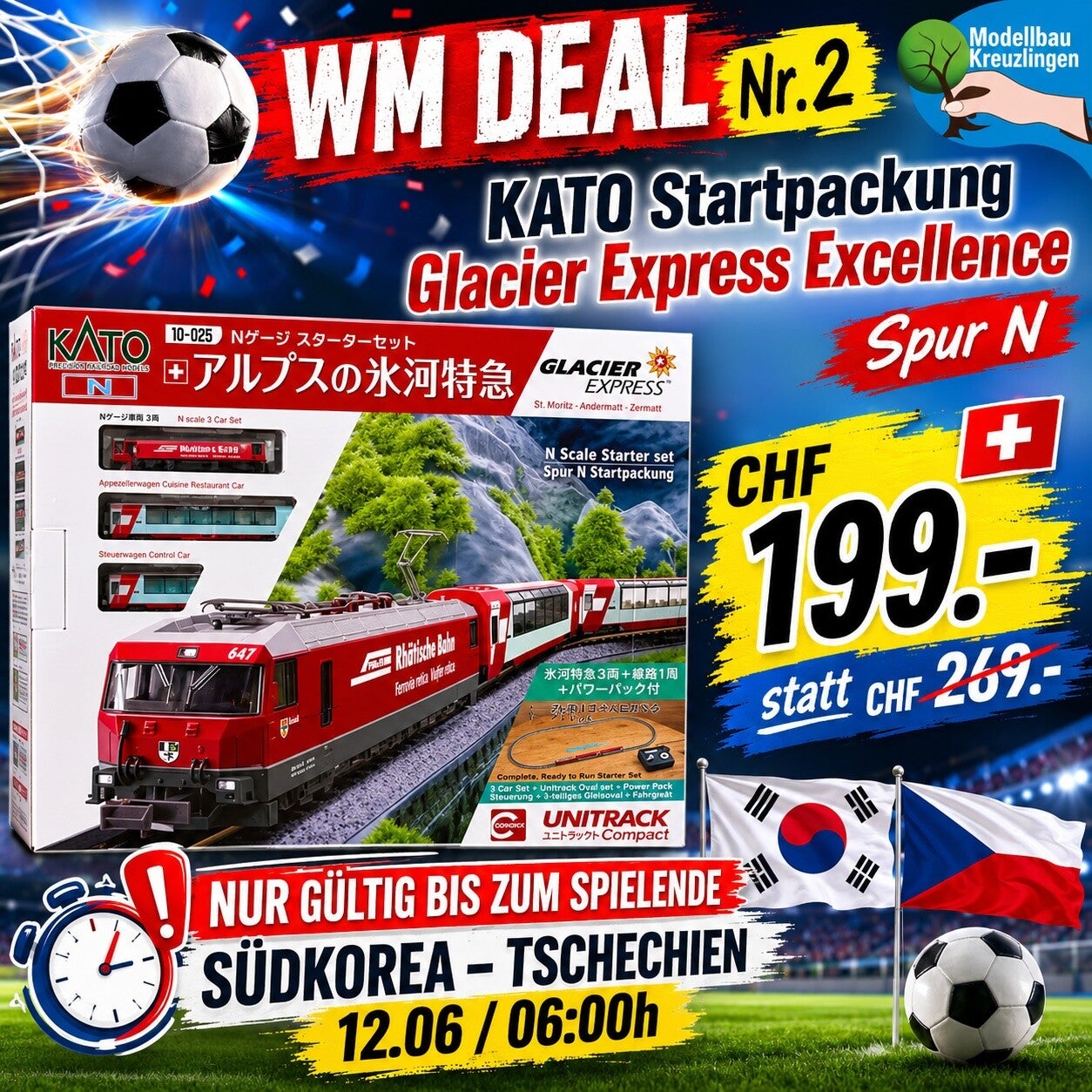 KATO N 10-025 Startpackung Glacier Express Excellence
