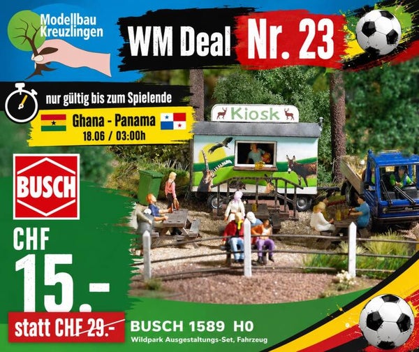 BUSCH 1589 H0 Wildpark Ausgestaltungs-Set, Fahrzeug