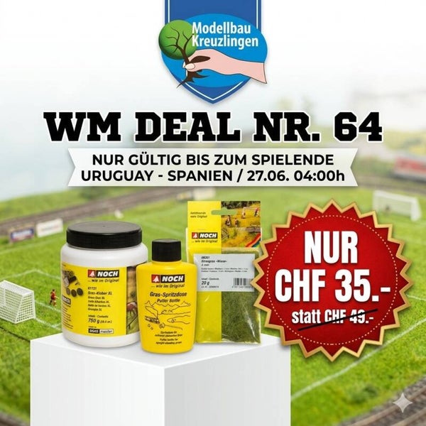 Noch Gras-Kleber XL, Streugras Wiese und Gras Spritzdose