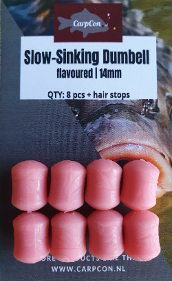 CarpCon Slow-Sinking Dumbells 'Pink' 14mm - incl. hair stoppers