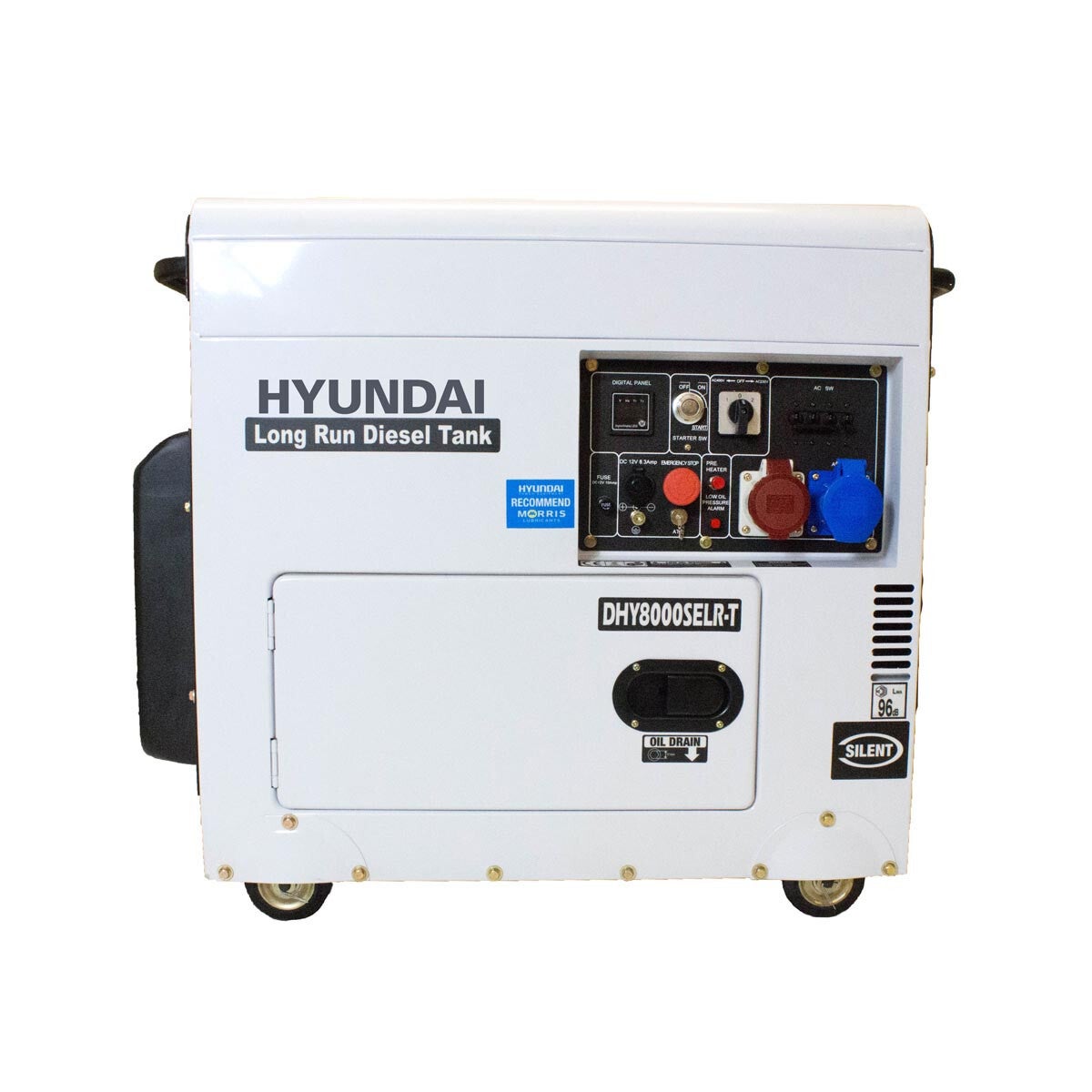 Hyundai DHY8000SELR-T 6kW/7.5kVA Multi-phase Silenced Long Run Standby Diesel Generator
