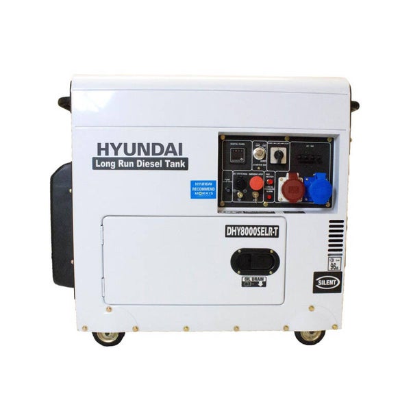 Hyundai DHY8000SELR-T 6kW/7.5kVA Multi-phase Silenced Long Run Standby Diesel Generator