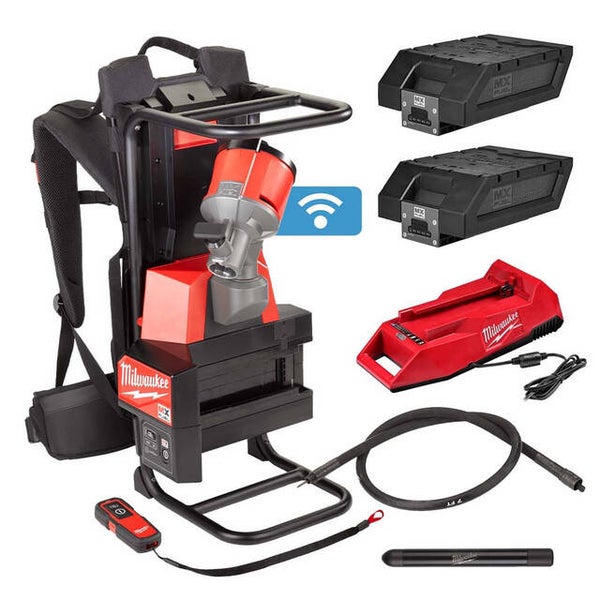 Milwaukee MXF CVBPKIT-602 MX FUEL™ Backpack Concrete Vibrator Kit with 2x 6.0Ah Batteries