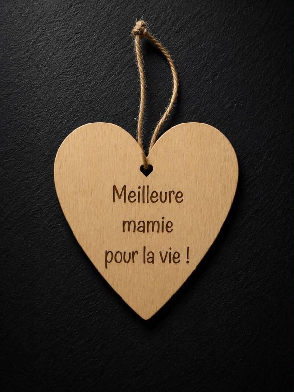 Coeur en bois a suspendre