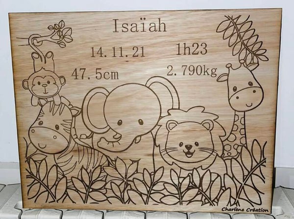Plaque de naissance personnalisée