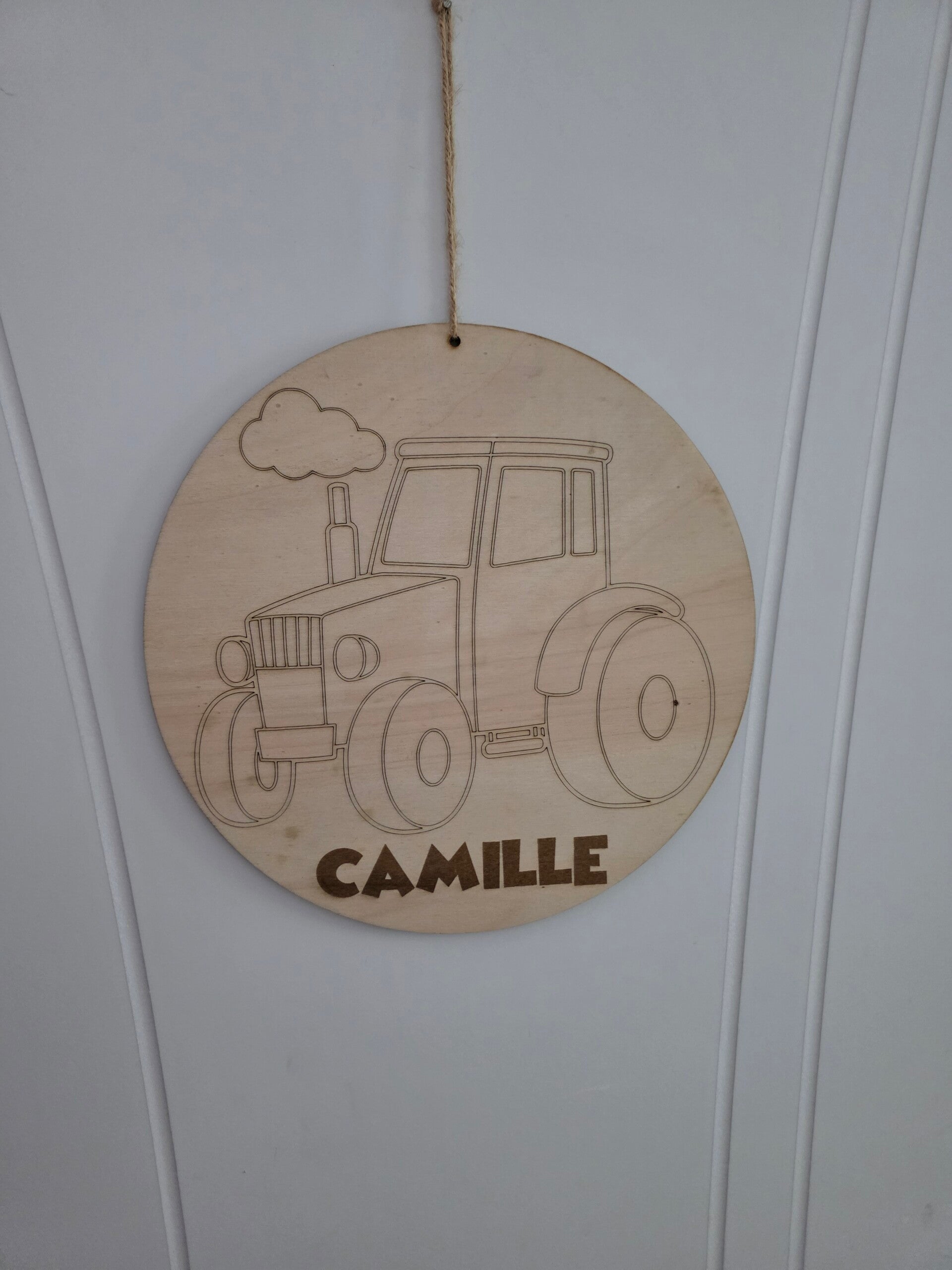 Plaque de porte personnalisée modèle tracteur