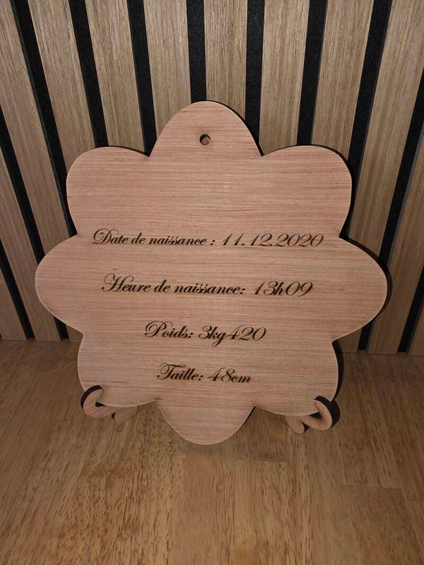 Plaque naissance personnalisée