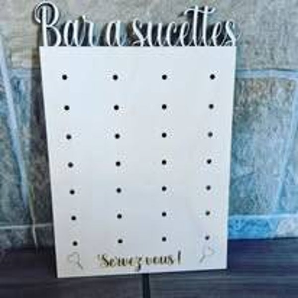 Présentoir à sucette en bois