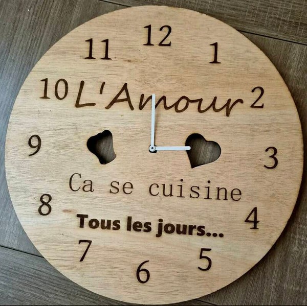 Horloge L'amour ça se cuisine tous les jours...