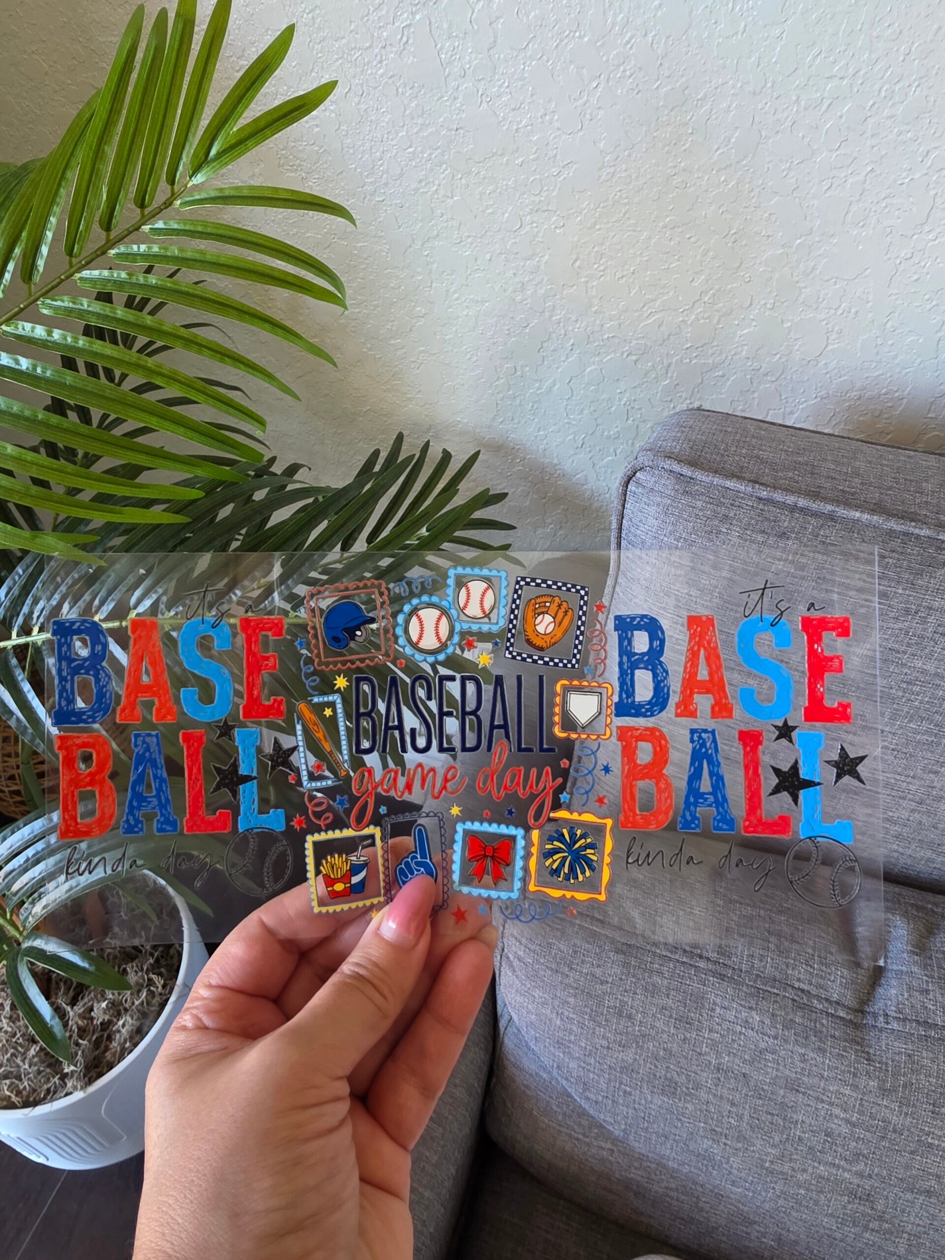 3- Baseball Game Day 16oz UVDTF Wrap