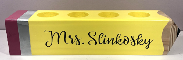 Personalized Pencil Desk Holder - Large 4 holes