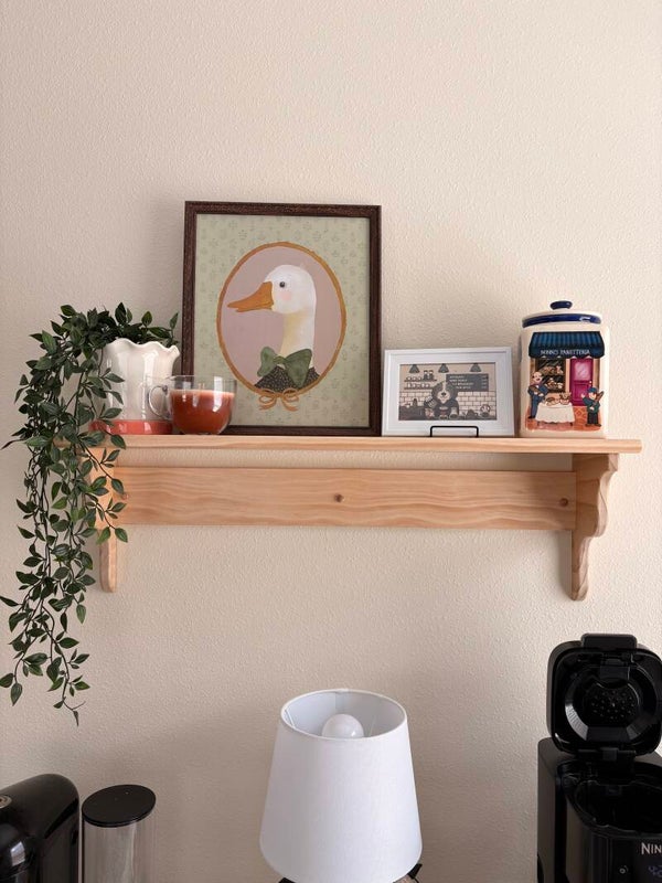24" Wooden Wall Shelf – Solid Pine
