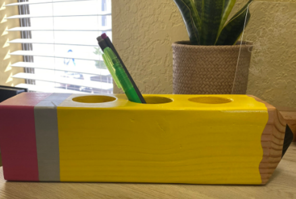 Personalized Pencil Desk Holder - Small 3 holes