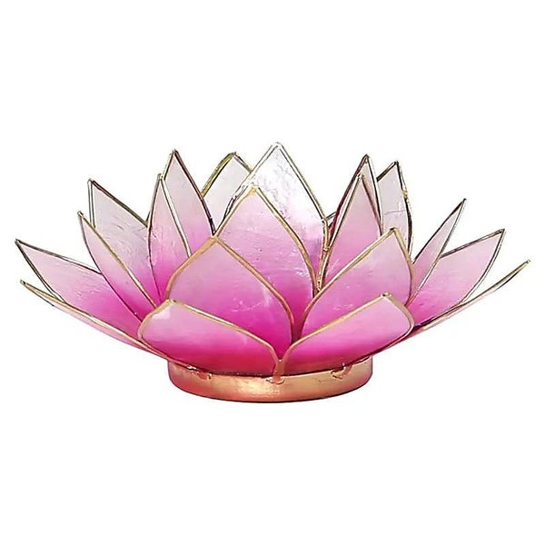 Lotus sfeerlicht roze-licht roze 2 kleurig goudrand