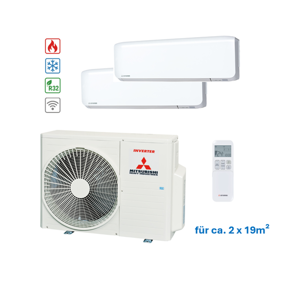 Mitsubishi Klimaanlage Multi-Split SCM 30 ZS + 2x SRK 15 ZS-WF