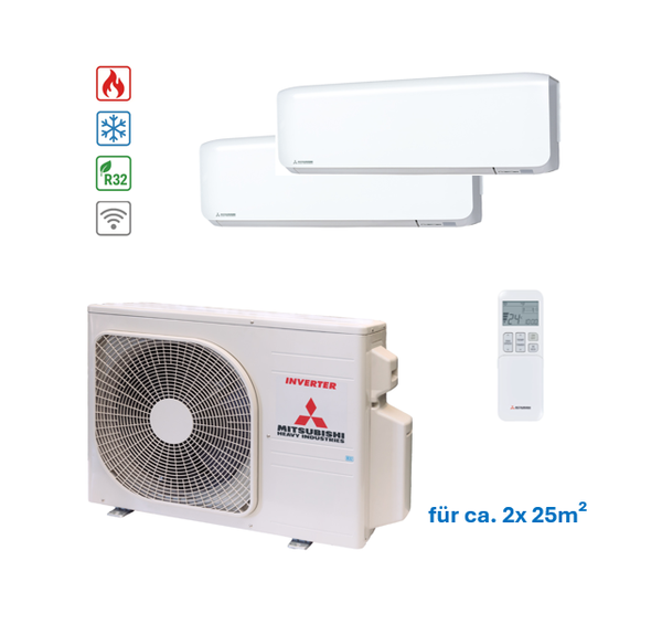 Mitsubishi Klimaanlage Multi-Split SCM 40 ZS + 2x SRK 20 ZS-WF
