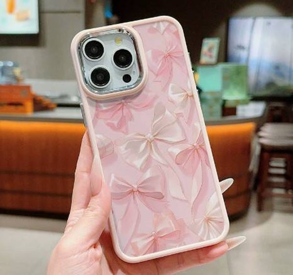 Girly pink bow case for iPhone
