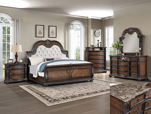SETB1610 STANLEY BEDROOM GROUP -COFFEE BROWN