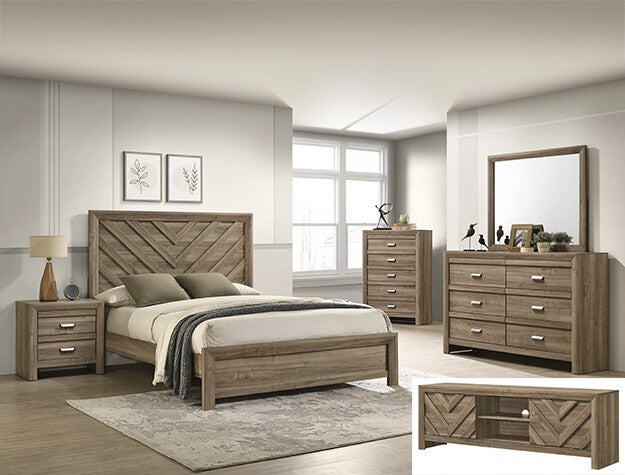 SETB9332 VALOR BEDROOM GROUP LIGHT BROWN