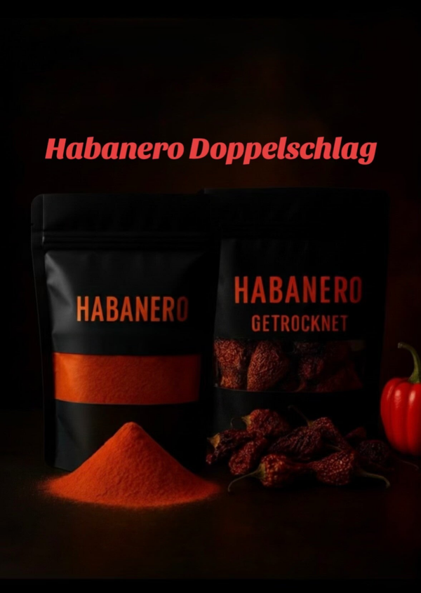 Spar-Bundle: Habanero Doppelschlag: Pulver + getrocknete Schoten