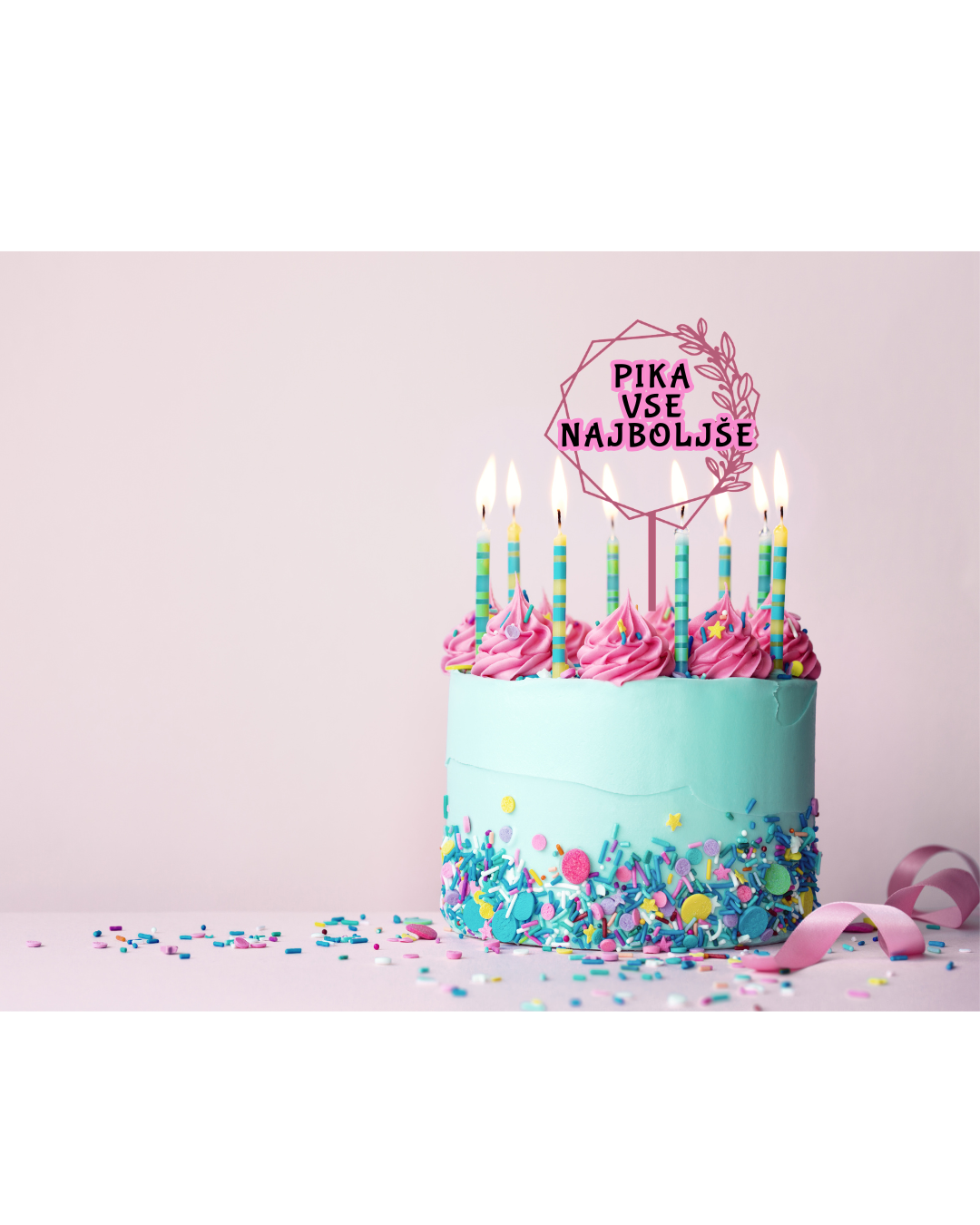 Personaliziran Cake Topper – Unikatna dekoracija za torto po naročilu