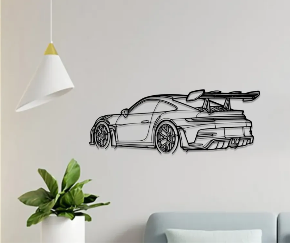 Porsche 911 GT3 RS 3D tiskana silhueta