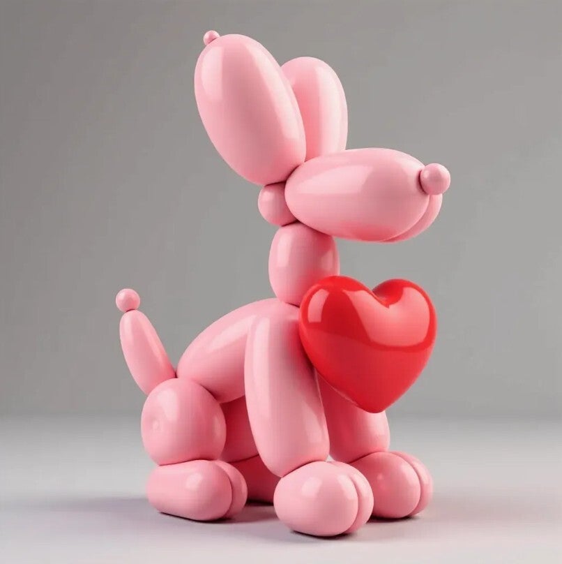 3D natisnjen balonasti kuža s srcem | Unikatno darilo