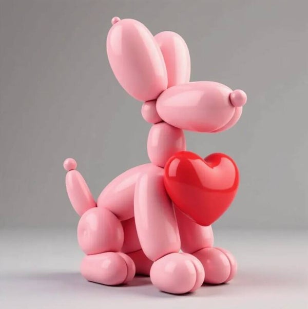 3D natisnjen balonasti kuža s srcem | Unikatno darilo