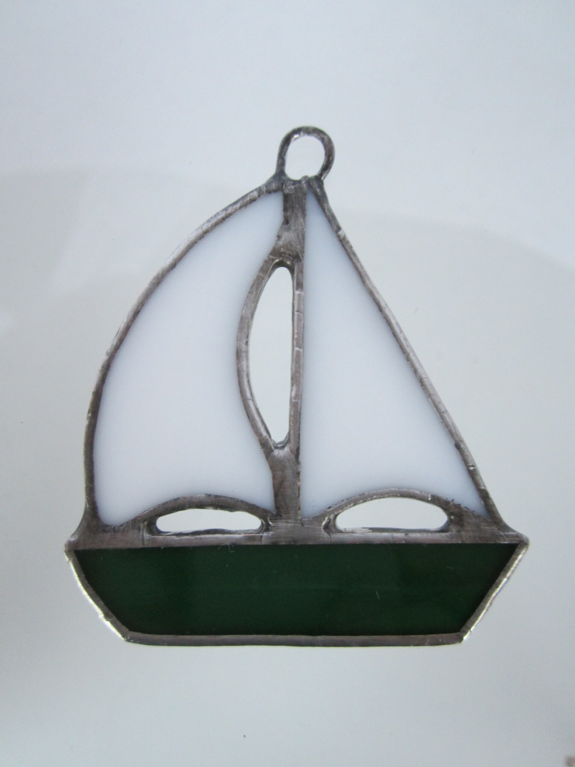 Zeilbootje groen/wit